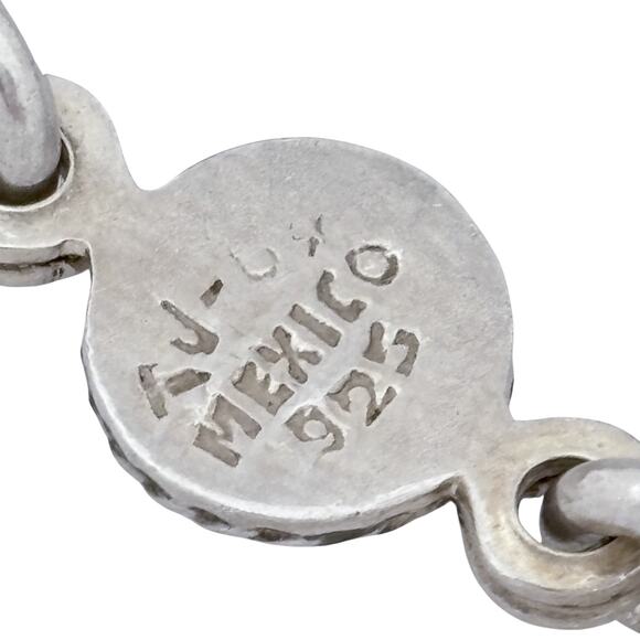 Estate Taxco Mexico Sterling Silver 925 Multi-Gem Bracelet 7.5" - Picture 5 of 8